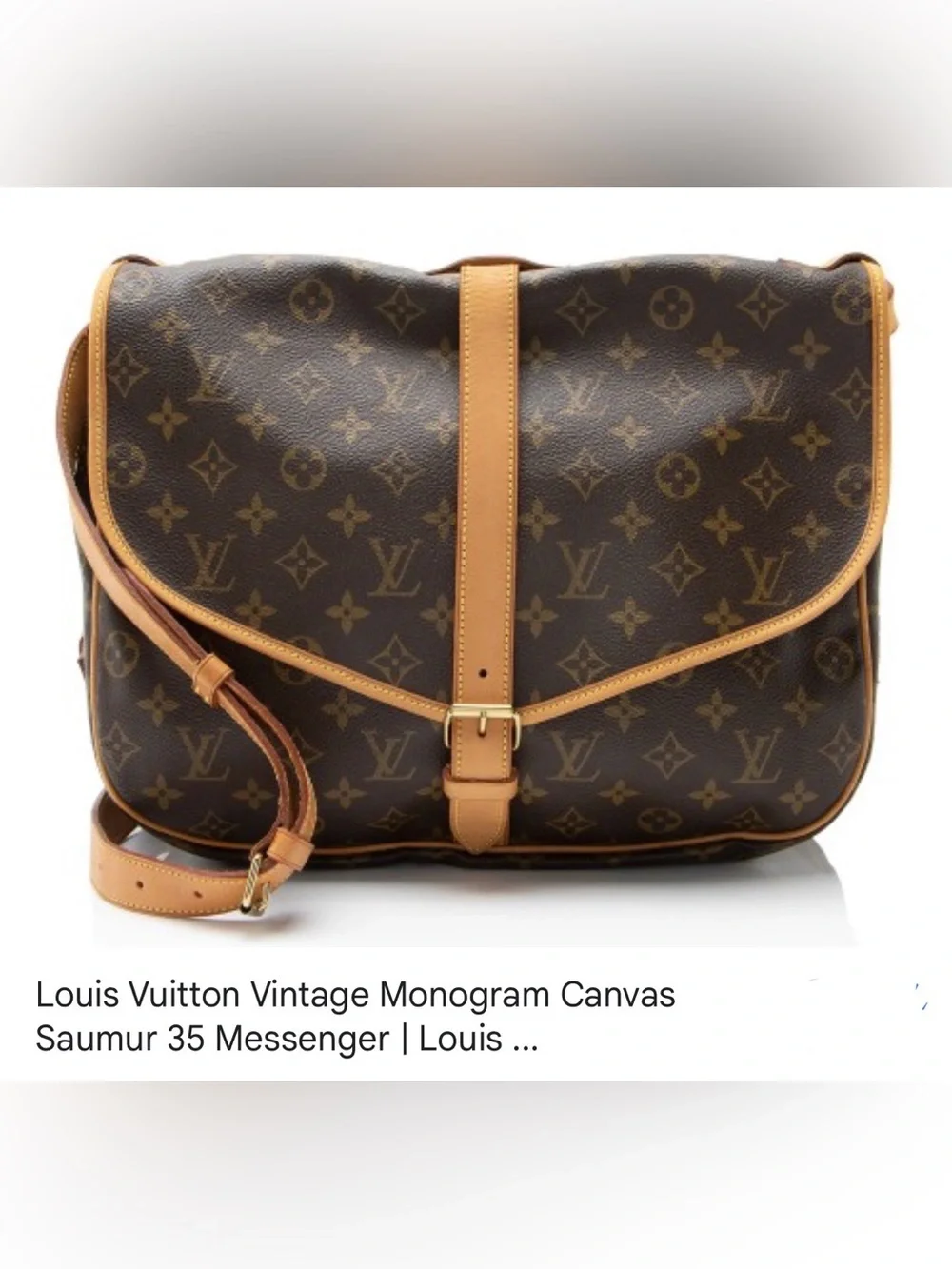 Louis Vuitton Monogram Saumur Messenger Bag - Brown with Tan Trim